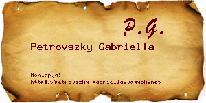 Petrovszky Gabriella névjegykártya